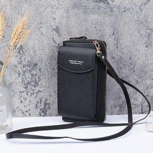 Leather Crossbody Bags Large Capacity Zipper Purse Clutch